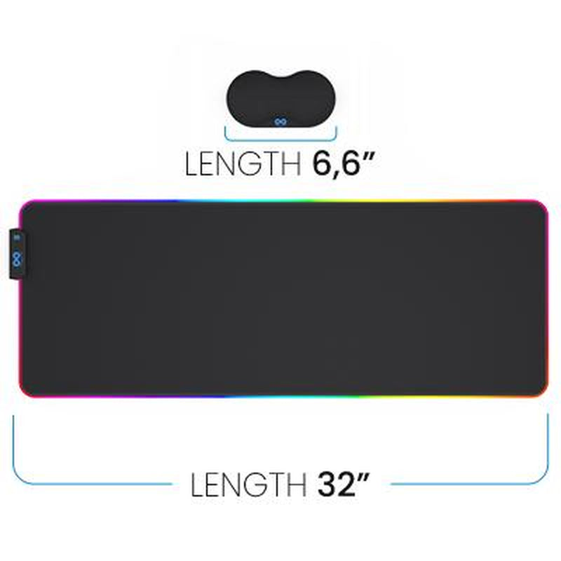 Everlasting Comfort Gaming Mouse Pad - Extra Long Desk Pad with Mousepad Wrist Rest- 15 Color Modes with 2 Brightness Levels - RGB Mouse Pad