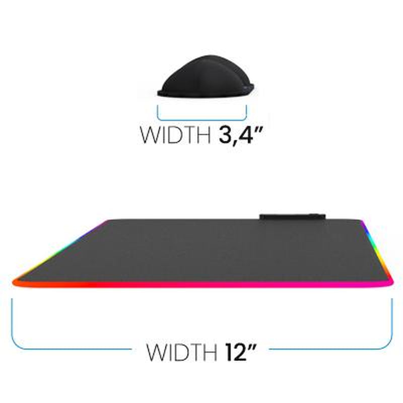 Everlasting Comfort Gaming Mouse Pad - Extra Long Desk Pad with Mousepad Wrist Rest- 15 Color Modes with 2 Brightness Levels - RGB Mouse Pad