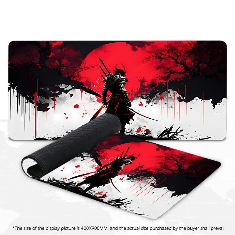 Samurai Warrior Mouse Pad, Gamer Accessories, Mat Black Mousepad