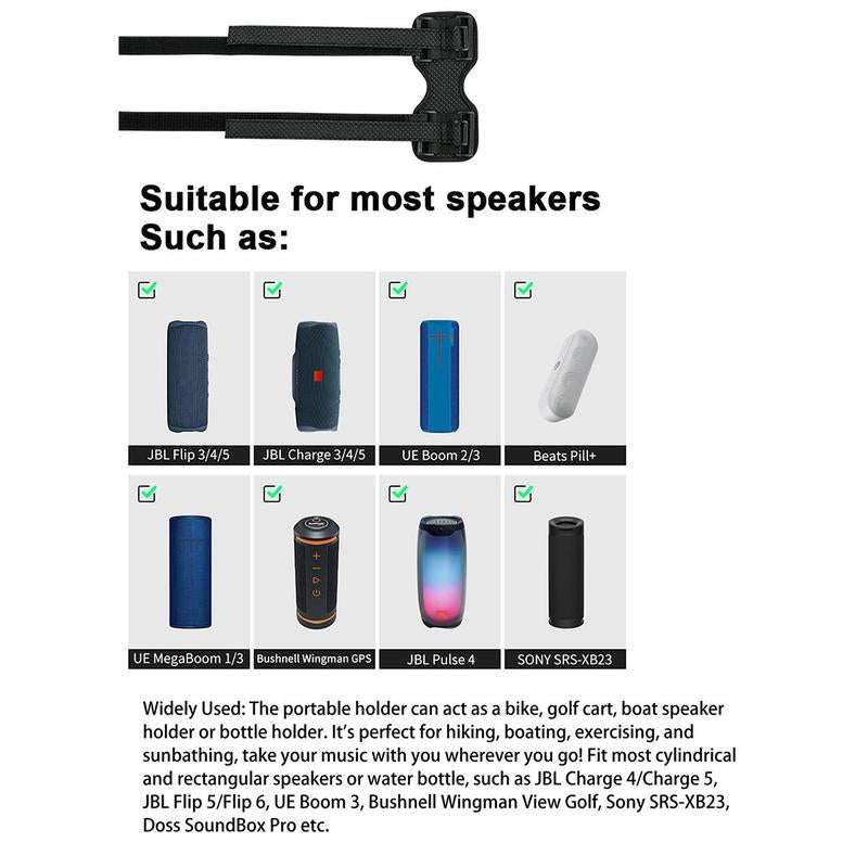 Portable Bicycle Handlebar Soundbox Mount, Universal BT Speaker Fixing Strap Mount, Audio & Video Accessories for JBL Charge 4/Charge 5, JBL Flip 5/Flip 6