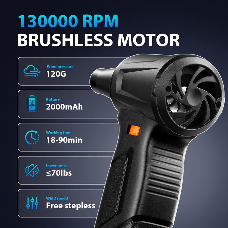 Cordless Leaf Blower Violent Turbo Fan,Usb Rechargeable Handheld Cooling Turbo,Portable Waist Fan