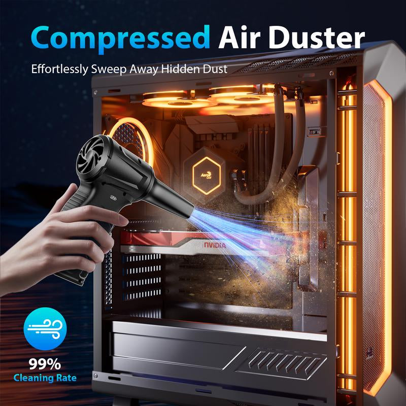 Cordless Leaf Blower Violent Turbo Fan,Usb Rechargeable Handheld Cooling Turbo,Portable Waist Fan