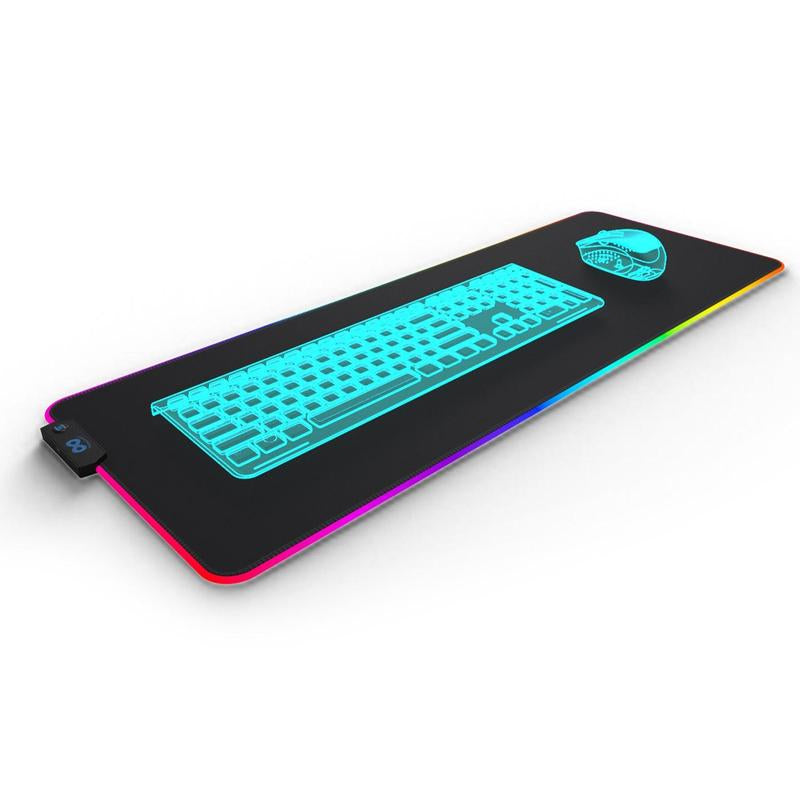 Everlasting Comfort Gaming Mouse Pad - Extra Long Desk Pad with Mousepad Wrist Rest- 15 Color Modes with 2 Brightness Levels - RGB Mouse Pad