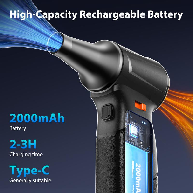 Cordless Leaf Blower Violent Turbo Fan,Usb Rechargeable Handheld Cooling Turbo,Portable Waist Fan