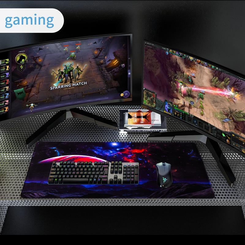 Computer Keyboard Mouse Mat , Gaming Mouse Pad , Extended Mouse Pad, Desk Mat for Gamer, Office & Home Mousepad, Non-Slip Desk Gaming Mousepad,