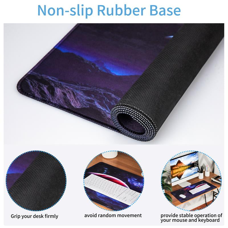 Computer Keyboard Mouse Mat , Gaming Mouse Pad , Extended Mouse Pad, Desk Mat for Gamer, Office & Home Mousepad, Non-Slip Desk Gaming Mousepad,