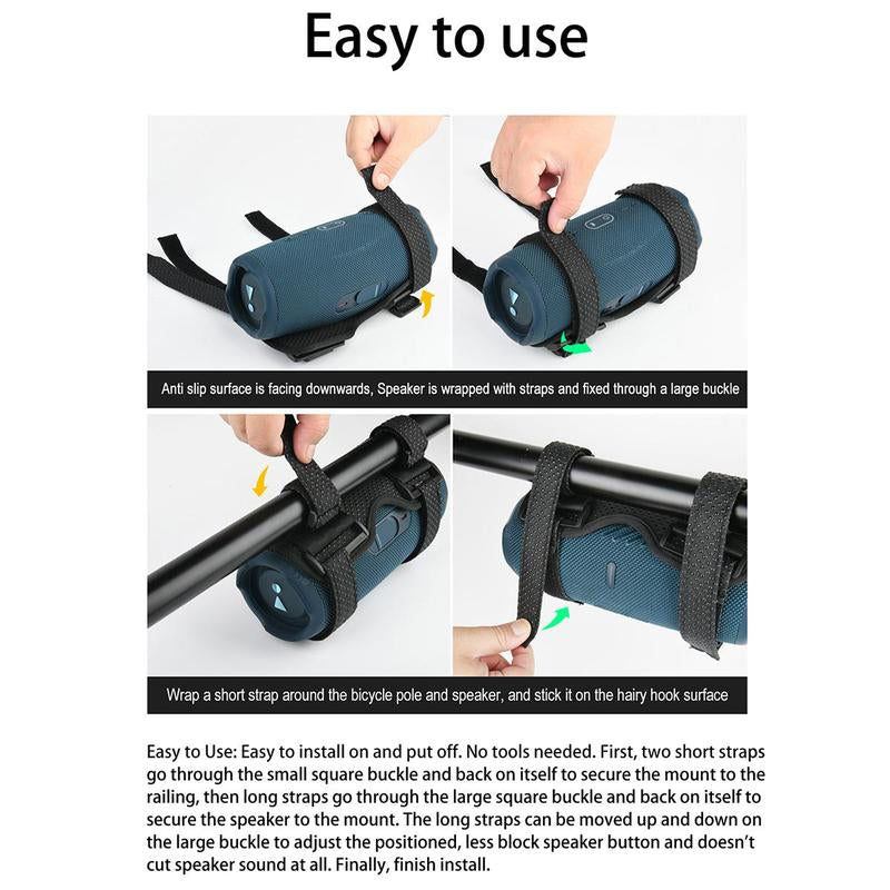 Portable Bicycle Handlebar Soundbox Mount, Universal BT Speaker Fixing Strap Mount, Audio & Video Accessories for JBL Charge 4/Charge 5, JBL Flip 5/Flip 6