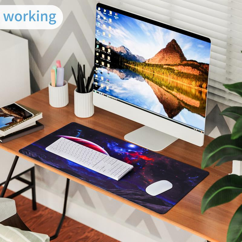 Computer Keyboard Mouse Mat , Gaming Mouse Pad , Extended Mouse Pad, Desk Mat for Gamer, Office & Home Mousepad, Non-Slip Desk Gaming Mousepad,