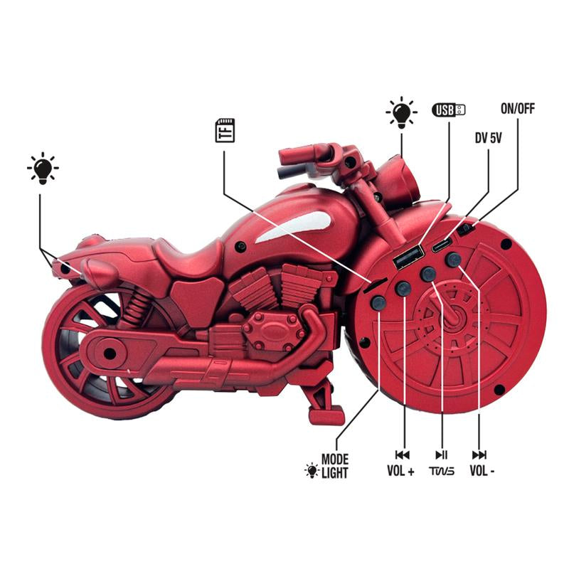 Bluetooth Speaker Portable Mini Stereo 1950'S Replica Speaker Motorcycle Style FM TWS RGB Light
