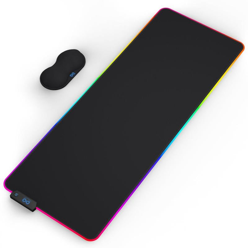 Everlasting Comfort Gaming Mouse Pad - Extra Long Desk Pad with Mousepad Wrist Rest- 15 Color Modes with 2 Brightness Levels - RGB Mouse Pad