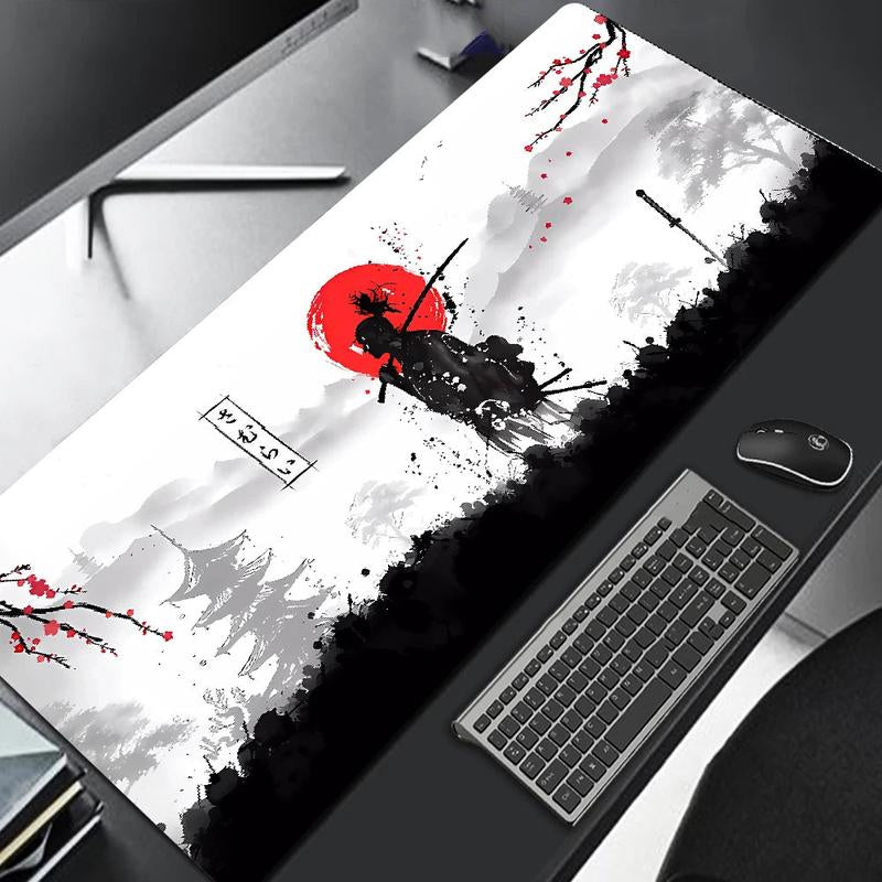 Samurai Warrior Mouse Pad, Gamer Accessories, Mat Black Mousepad