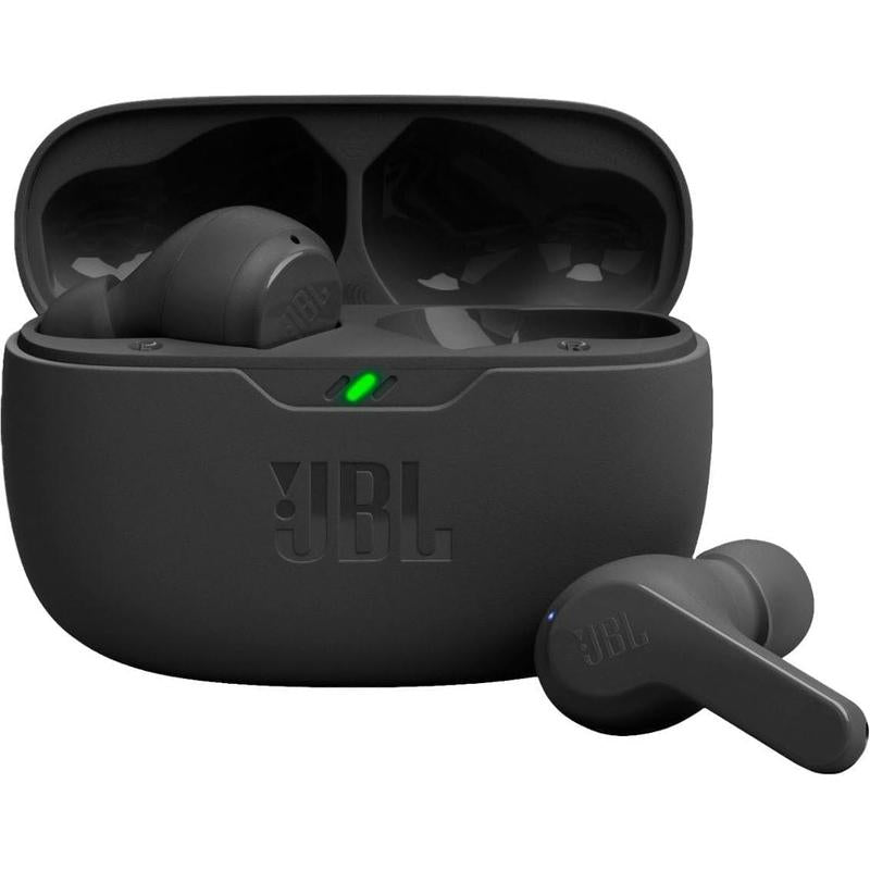 For JBL Vibe 200TWS/JBL Vibe Beam Case Cover, Silicone Protective Shock Cover Compatible with JBL Vibe 200TWS & JBL Vibe Beam True Wireless Headphones Charging Case with Carabiner(Black)